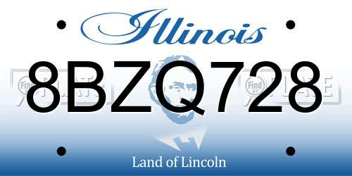 8BZQ728 Illinois License Plate