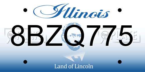 8BZQ775 Illinois License Plate