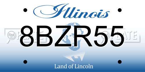 8BZR55 Illinois License Plate