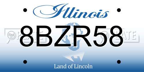 8BZR58 Illinois License Plate