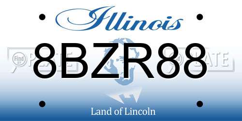 8BZR88 Illinois License Plate