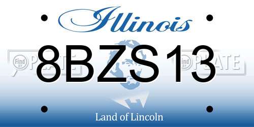 8BZS13 Illinois License Plate