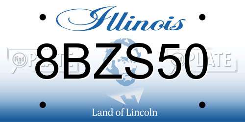 8BZS50 Illinois License Plate