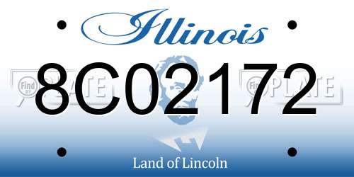 8C02172 Illinois License Plate