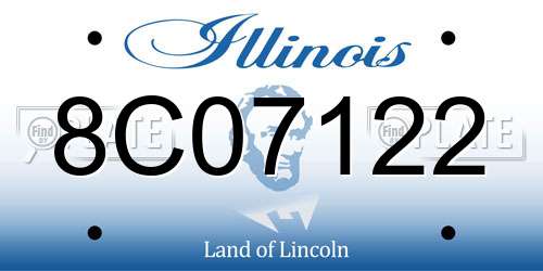 8C07122 Illinois License Plate