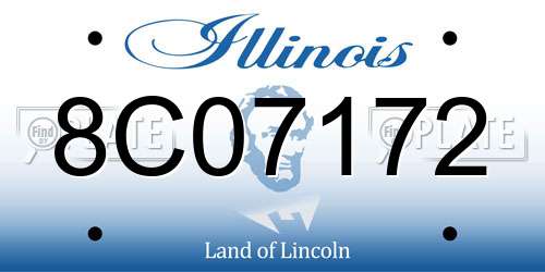 8C07172 Illinois License Plate