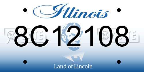 8C12108 Illinois License Plate