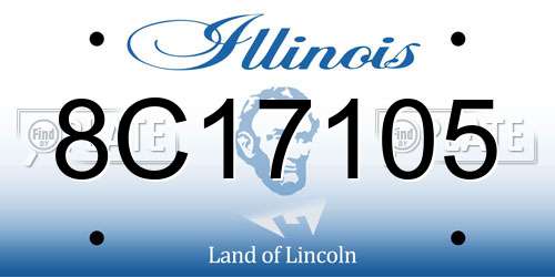 8C17105 Illinois License Plate