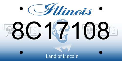 8C17108 Illinois License Plate