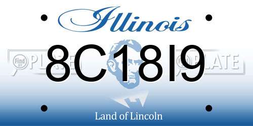 8C18I9 Illinois License Plate