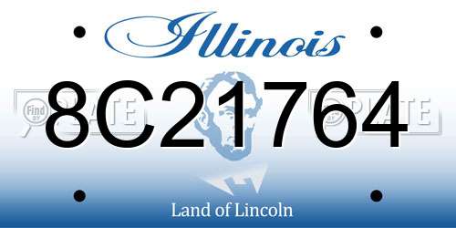 8C21764 Illinois License Plate
