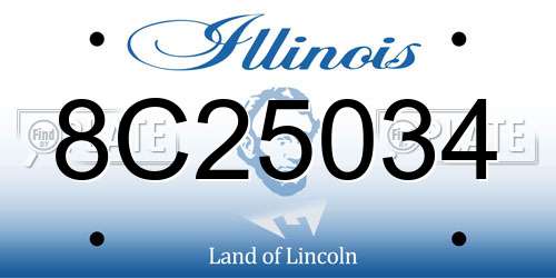8C25034 Illinois License Plate