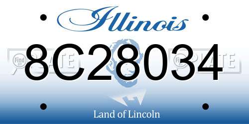 8C28034 Illinois License Plate