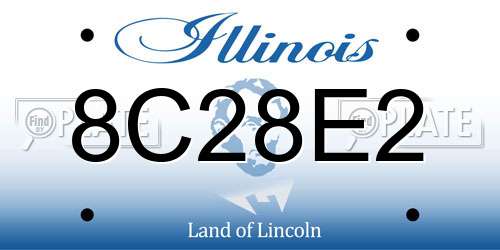 8C28E2 Illinois License Plate