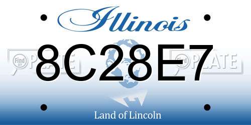 8C28E7 Illinois License Plate