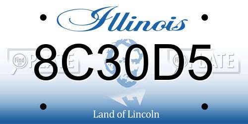 8C30D5 Illinois License Plate