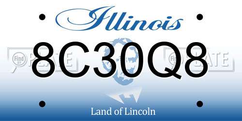 8C30Q8 Illinois License Plate