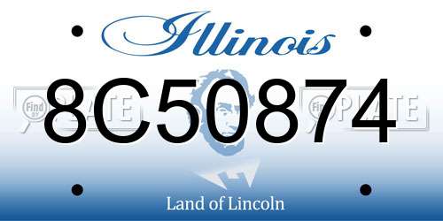 8C50874 Illinois License Plate