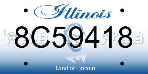 8C59418 Illinois License Plate