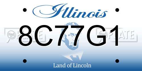 8C77G1 Illinois License Plate