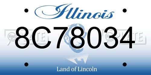 8C78034 Illinois License Plate