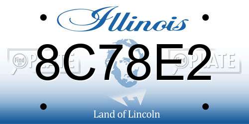 8C78E2 Illinois License Plate