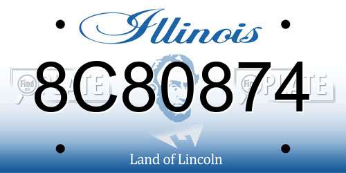 8C80874 Illinois License Plate