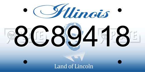 8C89418 Illinois License Plate