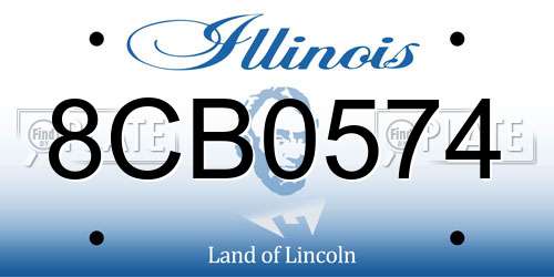 8CB0574 Illinois License Plate