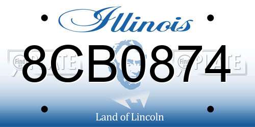 8CB0874 Illinois License Plate