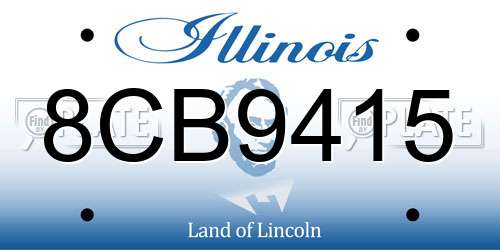 8CB9415 Illinois License Plate