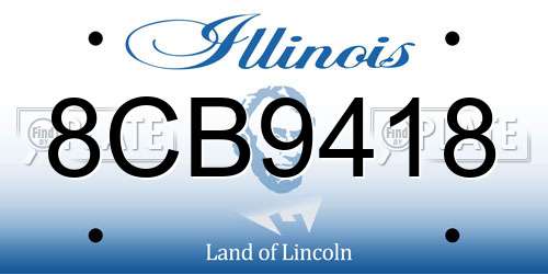 8CB9418 Illinois License Plate