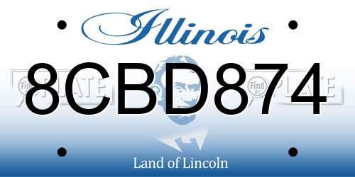 8CBD874 Illinois License Plate