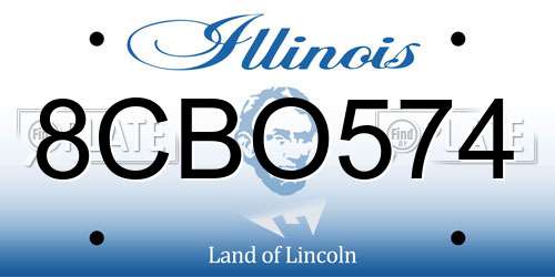 8CBO574 Illinois License Plate