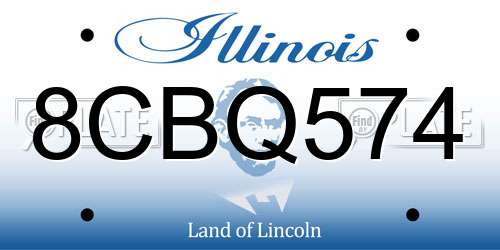 8CBQ574 Illinois License Plate