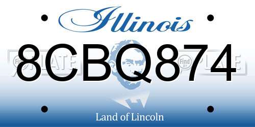 8CBQ874 Illinois License Plate