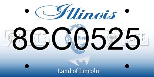 8CC0525 Illinois License Plate