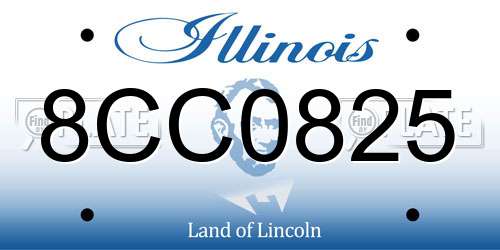 8CC0825 Illinois License Plate