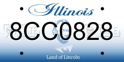 8CC0828 Illinois License Plate