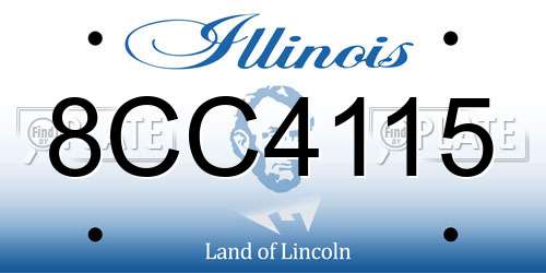 8CC4115 Illinois License Plate