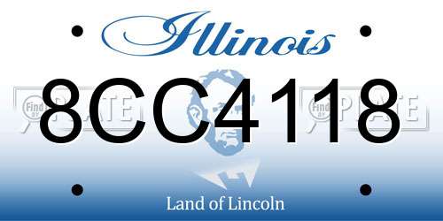 8CC4118 Illinois License Plate