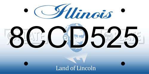 8CCD525 Illinois License Plate