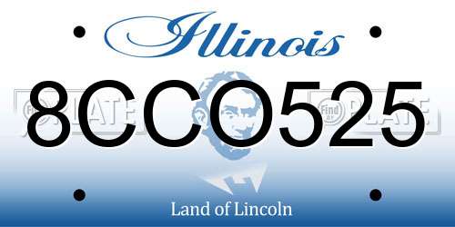 8CCO525 Illinois License Plate