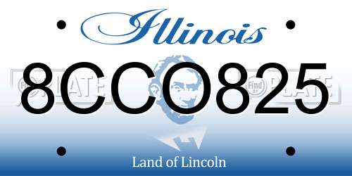 8CCO825 Illinois License Plate