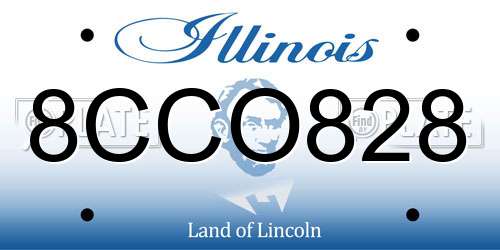 8CCO828 Illinois License Plate