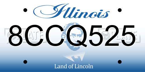 8CCQ525 Illinois License Plate
