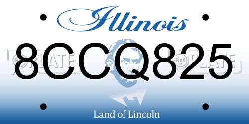 8CCQ825 Illinois License Plate