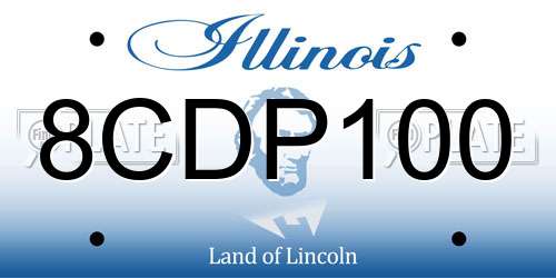 8CDP100 Illinois License Plate