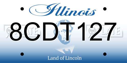 8CDT127 Illinois License Plate