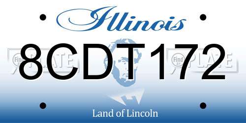 8CDT172 Illinois License Plate